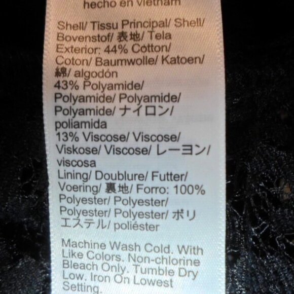 NWT J Crew Womens XL Black Lace Ruffle Neck Long Sleeve Knee Length Dress - Picture 6 of 6